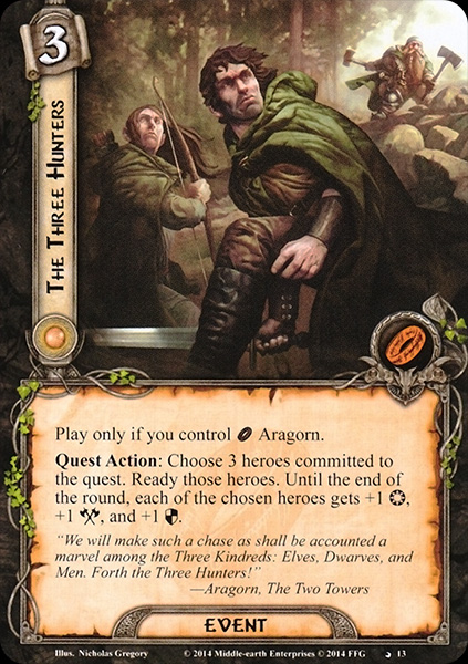 Details about   LOTR TCG HUNTERS Forth The Three Hunters 15c60 a Top Shelf Card 3 versions