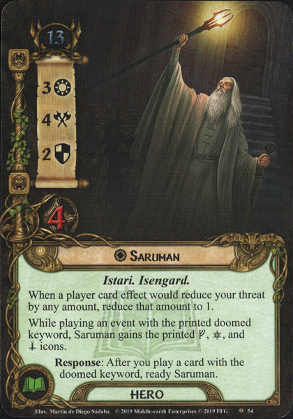 1x entthing #011 Lord of the Rings LCG Saruman traición 